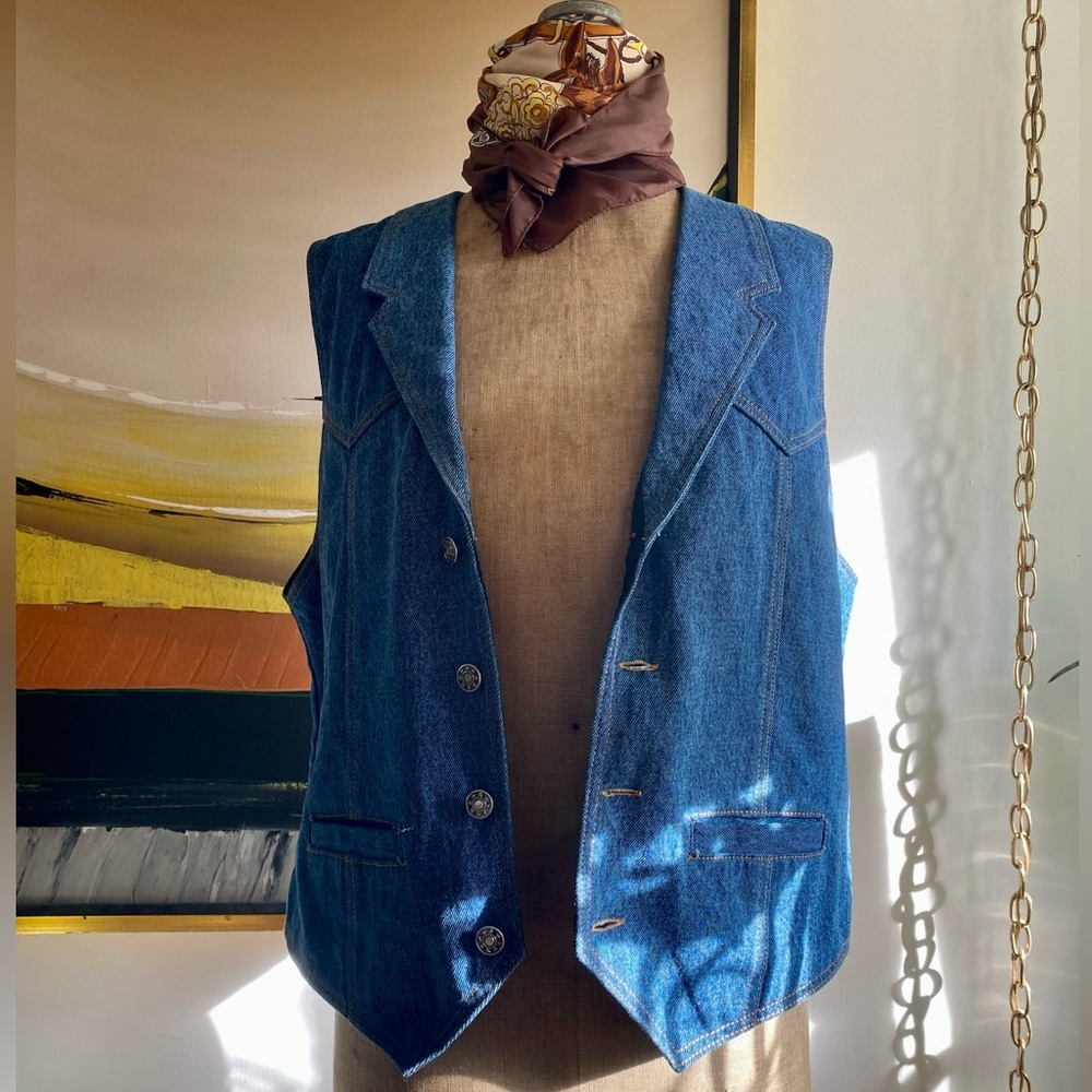 VTG 70s Western Denim Vest